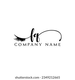 FQ initial Logo lash logo eyelash vector modern