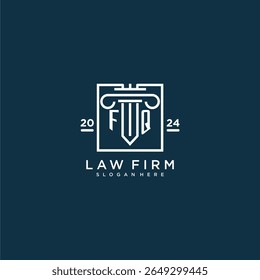 FQ initial monogram logo for lawfirm with pillar design in creative square