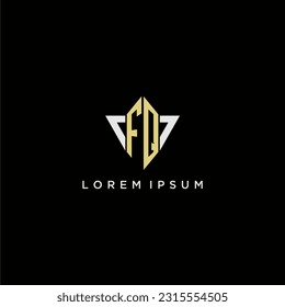 FQ initial monogram logo for shape triangle creative design