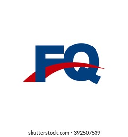 FQ initial overlapping swoosh letter logo blue red