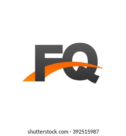 FQ initial overlapping swoosh letter logo black orange