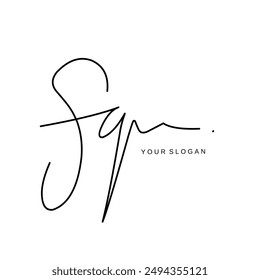 Fq Initial signature logo vector design