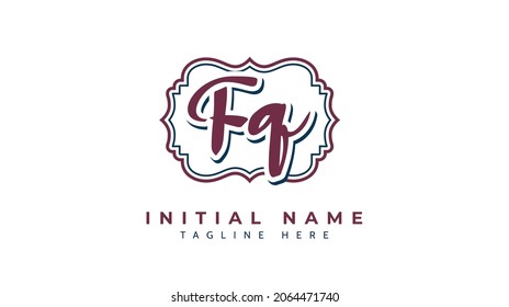 Fq Initials, handwriting logo vector