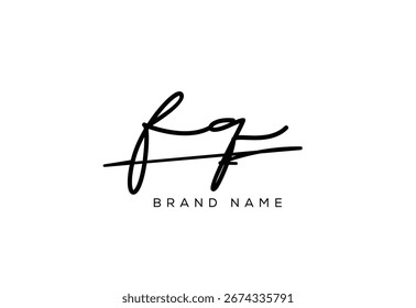 
FQ letter elegant cursive beauty handwriting logo.