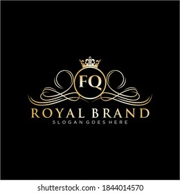 FQ Letter Initial Luxurious Brand Logo Template.