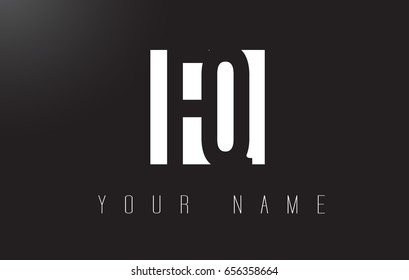 FQ Letter Logo With Black and White Letters Negative Space Design.