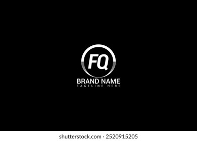 FQ letter logo creative design. FQ unique design. FQ letter logo design on black background