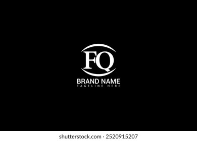 FQ letter logo creative design. FQ unique design. FQ letter logo design on black background