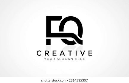 Plantilla de vectores de diseño de logotipo de carta FQ. Diseño De Logotipo Alphabet First Letter FQ Con Una Ilustración Empresarial De Reflejo Brillante.