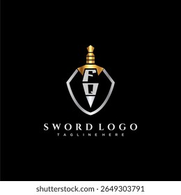 FQ letter luxury monogram for shield and sword style image