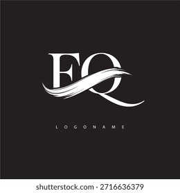 FQ Letter Monogram Logo with Brush Stroke for Modern Brand Identity