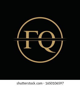 Plantilla vectorial de diseño de logotipo de tipo carta FQ. Diseño del logotipo de la carta abstracta en la sede