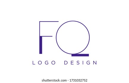 FQ letter Type Logo Design vector Template. Abstract Letter FQ logo Design
