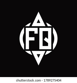 FQ Logo with circle rounded combine triangle top and bottom side design template