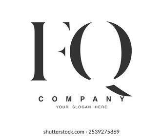 FQ logo design. Initial letter f and q serif font style. Creative classic company name typography. Trendy logotype or identity. Vector illustration.