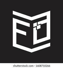 FQ Logo Emblem Monogram With Shield Style Design Template Isolated On Black Background