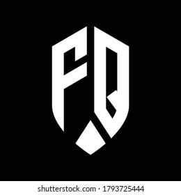 fq logo monogram with emblem shield style design template
