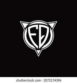 FQ-Logo-Monogramm einzeln auf Kreisform und drei Pfeildesign-Vorlage