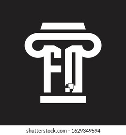 FQ Logo monogram with pillar style design template