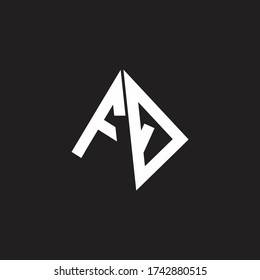 FQ Logo monogram with standout triangle shape ribbon design template