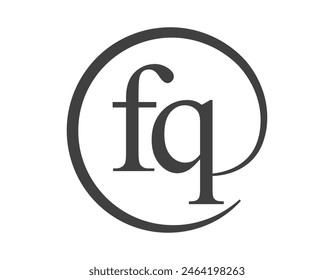 FQ logo from two letter with circle shape email sign style. F and Q round logotype of business company for brand identity.