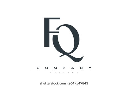 FQ Modern Initials Logo Design. Branding logo with stylized initials showcasing bold design and modern aesthetic. Ideal for professional business branding or creative projects focusing on minimalistic