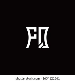 FQ monogram logo with curved side style design template