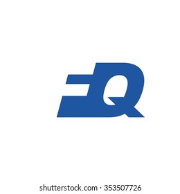 FQ negative space letter logo blue