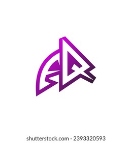 Soporte inicial del logotipo del emblema FQ Premium y concepto de diseño de juegos