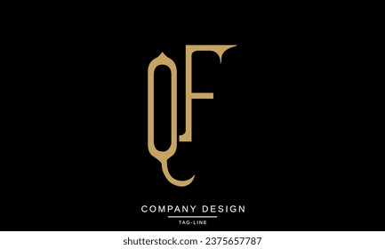 Monograma de FQ, QF, letras abstractas