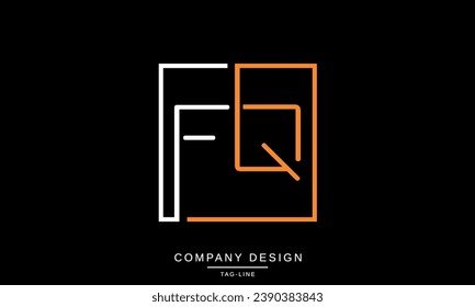 Monograma de FQ, QF, letras abstractas