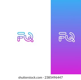 FQ, elementos de plantilla de diseño de logotipo de letras QF. Logo de la letra digital abstracta moderna.