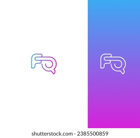 FQ, QF letter logo design template elements. Modern abstract digital alphabet letter logo.