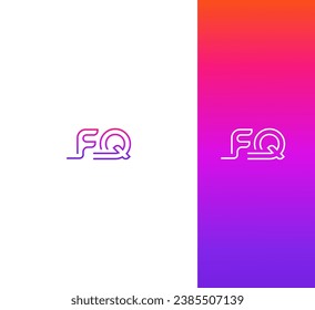 FQ, QF letter logo design template elements. Modern abstract digital alphabet letter logo.