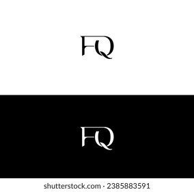 FQ, QF letter logo design template elements. Modern abstract digital alphabet letter logo.