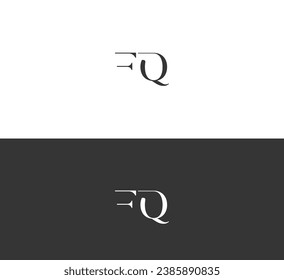 FQ, elementos de plantilla de diseño de logotipo de letras QF. Logo de la letra digital abstracta moderna.