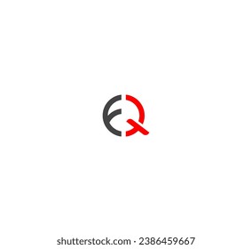 FQ, elementos de plantilla de diseño de logotipo de letras QF. Logo de la letra digital abstracta moderna.
