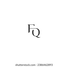 FQ, QF letter logo design template elements. Modern abstract digital alphabet letter logo.