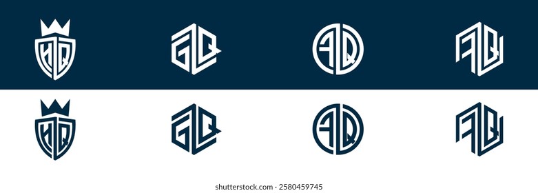 FQ QF letter logo set design