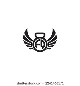 FQ simple fitness gym concept in high quality professional design that will print well across any print media