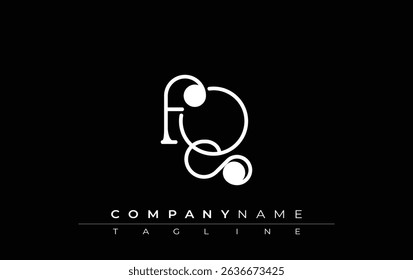 FQ Typography Logo Design. Stylish monogram design depiction featuring the letters F and Q combined in an artistic signature style, delivering a unique and creative visual representation.