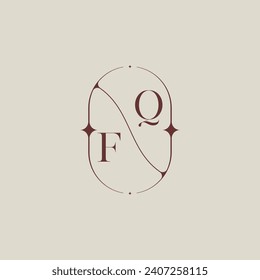 FQ wedding classic in elegant monogram with high quality professional design that will print well