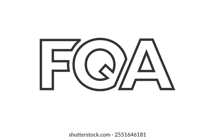 FQA logo design template with strong and modern bold text. Initial based vector logotype featuring simple and minimal typography. Trendy company identity ideal for businesses brand presence.