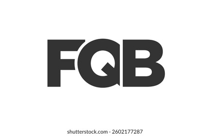 FQB logo design template with strong and modern bold text. Initial based vector logotype featuring simple and minimal typography. Trendy company identity ideal for businesses brand presence.