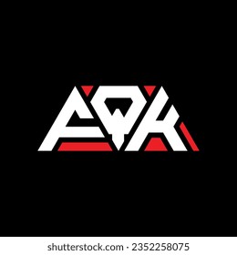 Diseño del logotipo de la letra del triángulo FQK con forma de triángulo. Monograma de diseño del logotipo del triángulo libre. Plantilla del logotipo del vector triángulo de FQK con color rojo. Logo triangular FQK Diseño sencillo, elegante y lujoso.