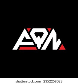 FQN triangle letter logo design with triangle shape. FQN triangle logo design monogram. FQN triangle vector logo template with red color. FQN triangular logo Simple, Elegant, and Luxurious design.