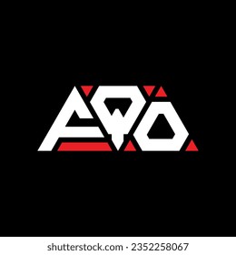 FQO triangle letter logo design with triangle shape. FQO triangle logo design monogram. FQO triangle vector logo template with red color. FQO triangular logo Simple, Elegant, and Luxurious design.