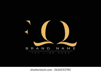 Diseño de logotipo de carta abstracta FQ. Este logotipo está diseñado por tres letras abstractas.