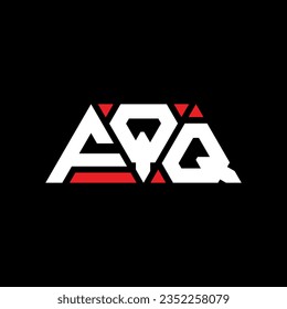 FQQ triangle letter logo design with triangle shape. FQQ triangle logo design monogram. FQQ triangle vector logo template with red color. FQQ triangular logo Simple, Elegant, and Luxurious design.