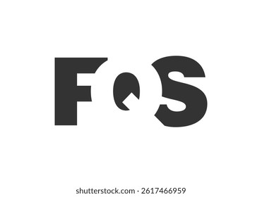FQS logo design. Initial letter F Q S bold font style for tech startups, consulting, corporate branding. Creative company name, headlines typography identity, trendy logotype. Vector illustration.